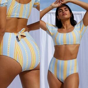 LemLem Jemari High-Waisted Bikini Bottoms - New Size Small